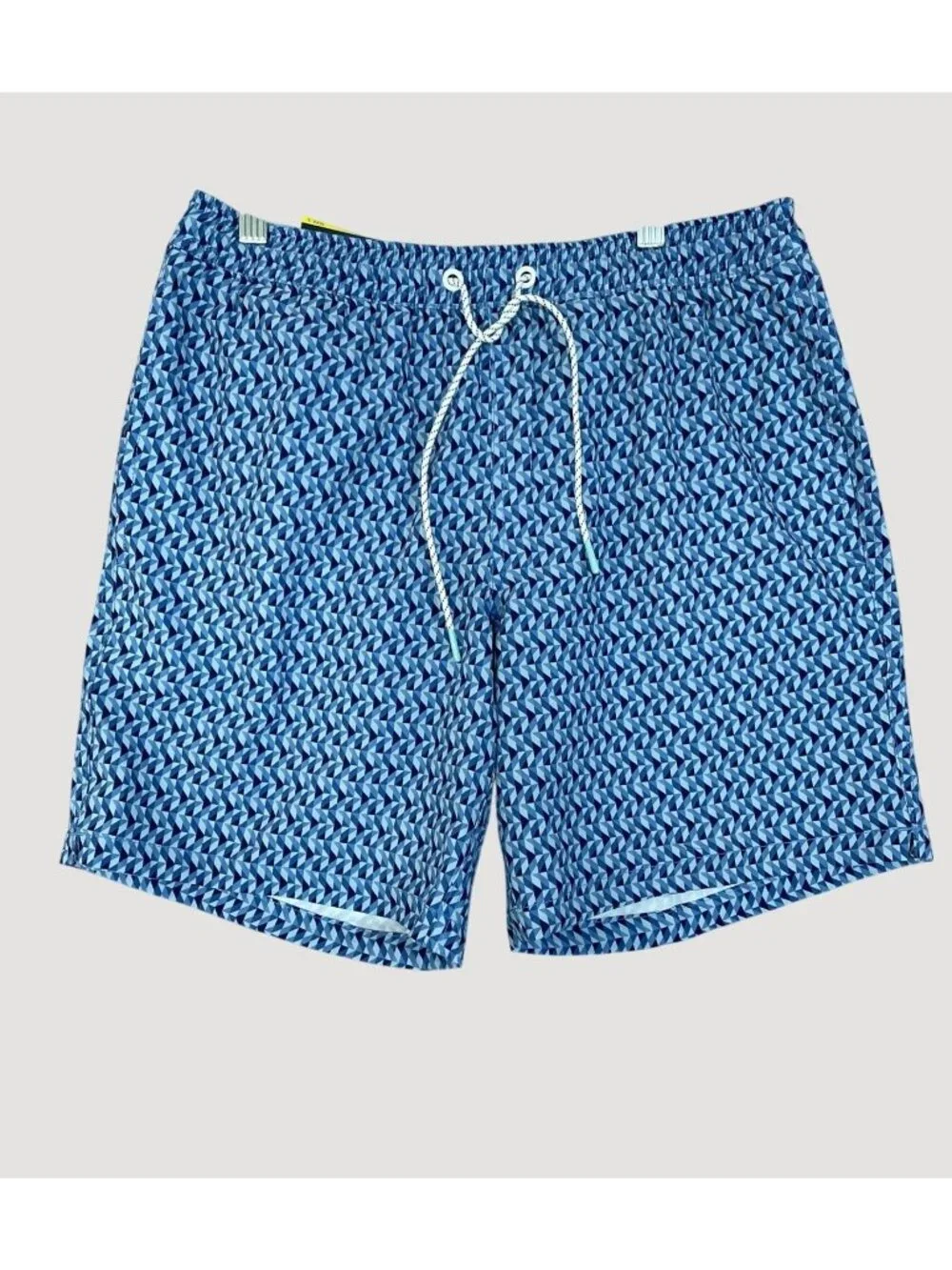 NWT Bonobos Men's S Blue Geometric Swim Shorts With Mesh Liner 7-Inch